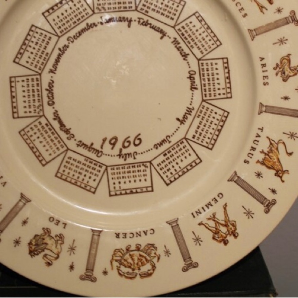 ▫️Vtg 1966 Astrology Zodiac Calendar Plate - Picture 7 of 8
